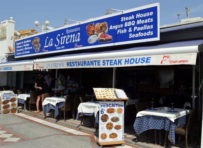 Restauracja La Sirena, Plaża Santa Ana, Benalmadena