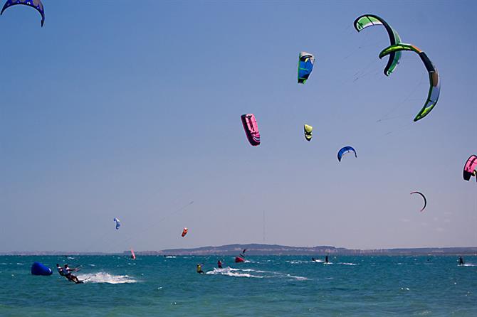 Kite surfers in Santa Pola
