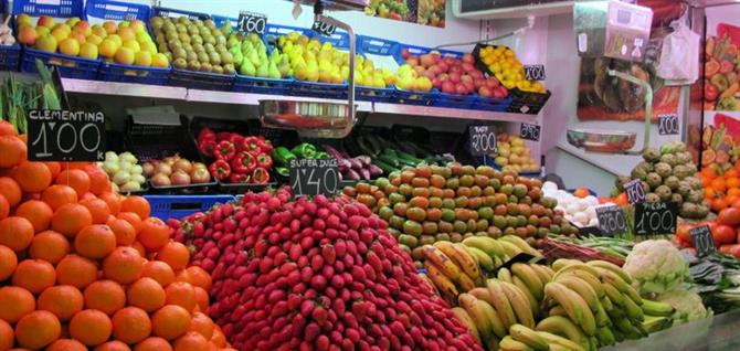 Colourful fruit stall in Alicante market