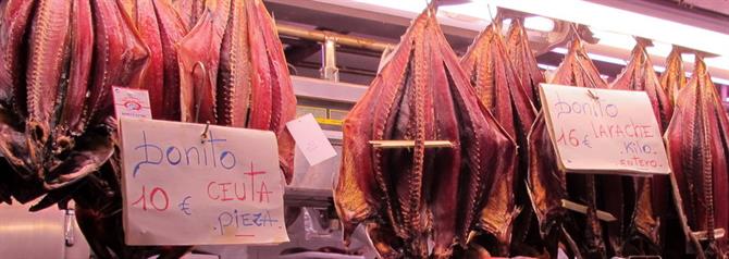 Dried fish in Alicante market