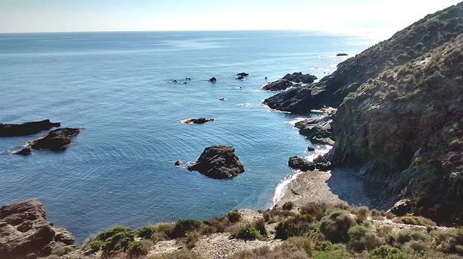 Villarícos kustlinje, Almería, Andalusien