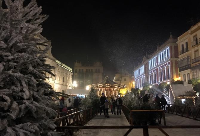 Ice rink and carousel, christmas, Seville