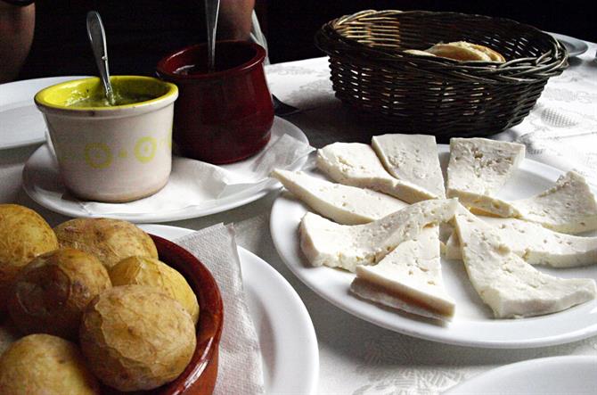Cheese and mojos, Teguise, Lanzarote, Canary Islands