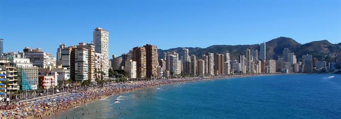 Utsikt over Levante strand, Benidorm