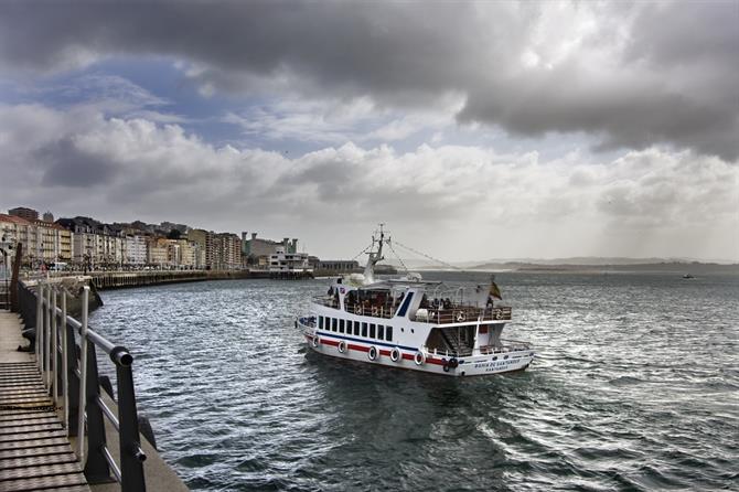 Santander harbour with ferry