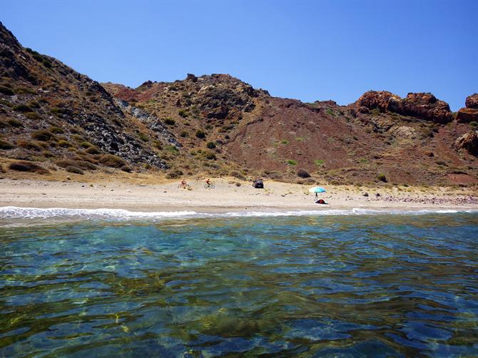 Vulkanküste an der Playa Macenas, Mojacar Playa, Costa Almeria