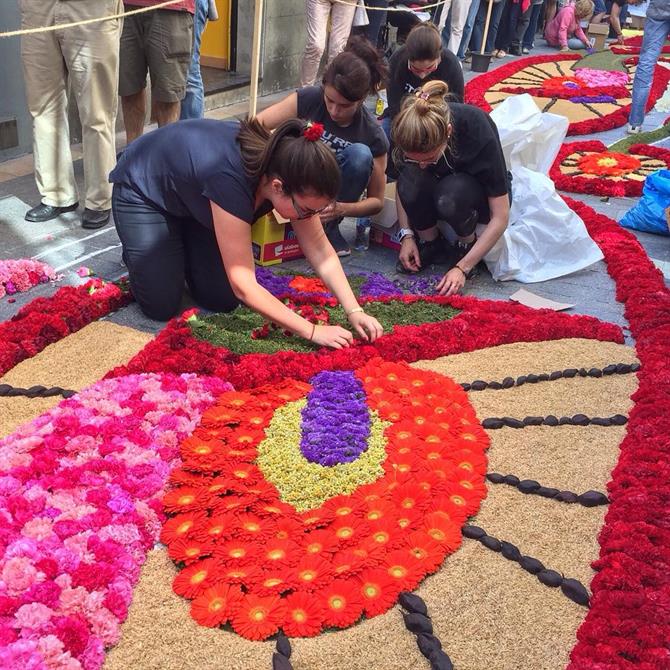 Corpus Christi, flower carpet, Sitges