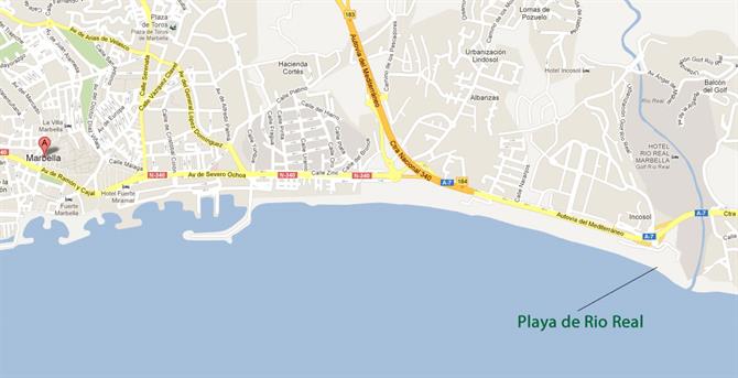 Kart over Playa de Rio Real Marbella