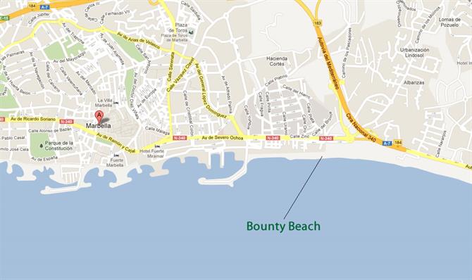 Carte de Bounty beach