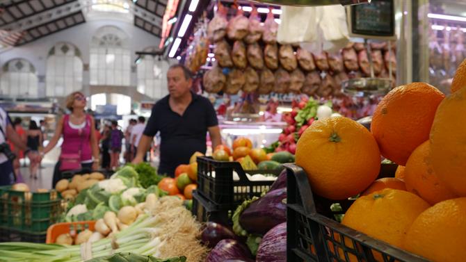Obst und Gemüse aus der Region, Zentralmarkt in Valencia.