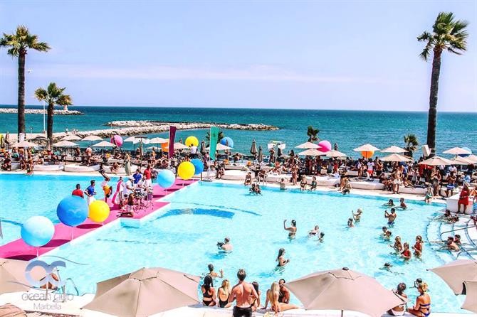 Festa in piscina, Ocean Club, Marbella