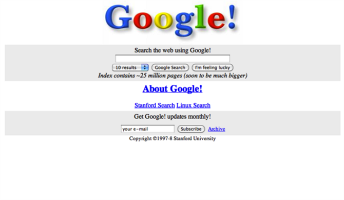 Google 1st website 1998