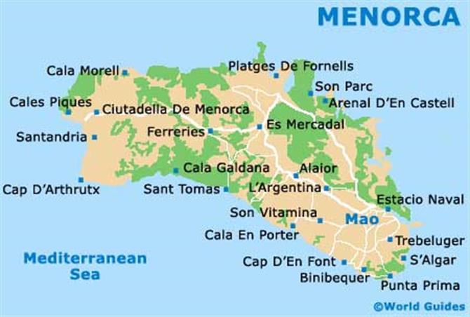 Mapa of Menorca