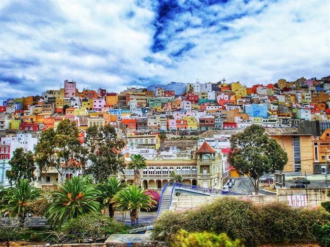 Casas de colores en el Barrio de Vegueta en Las Palmas