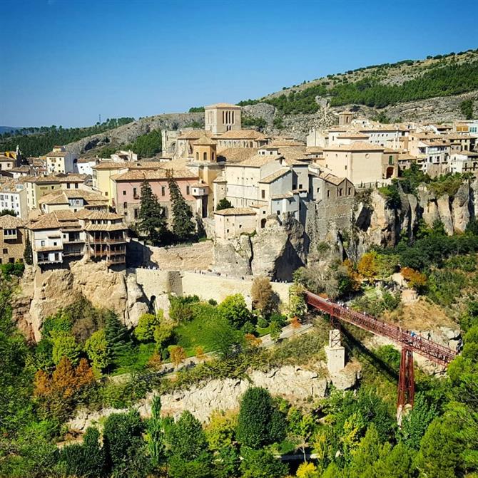 View of Cuenca and its famous hanging houses