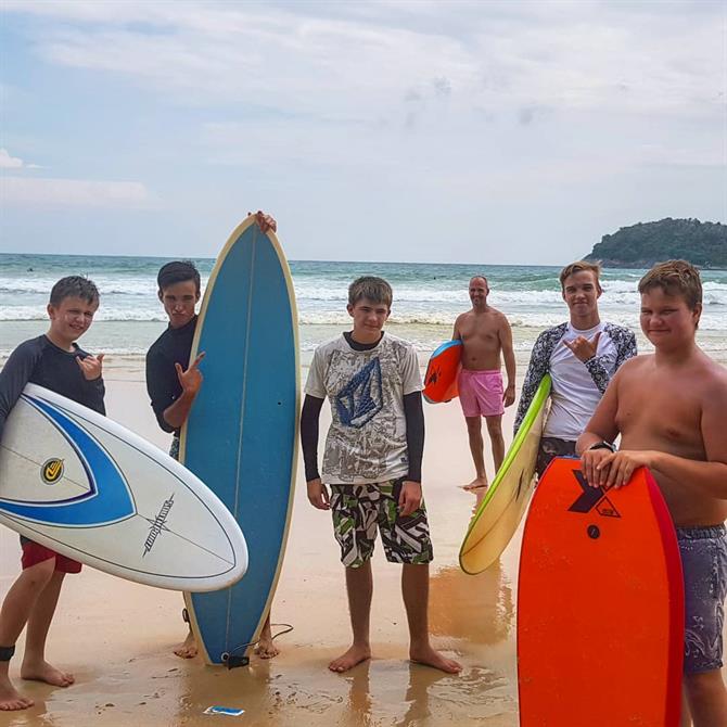 Surfing together in Spain