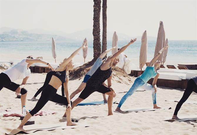 Yoga on the beach, Ibiza