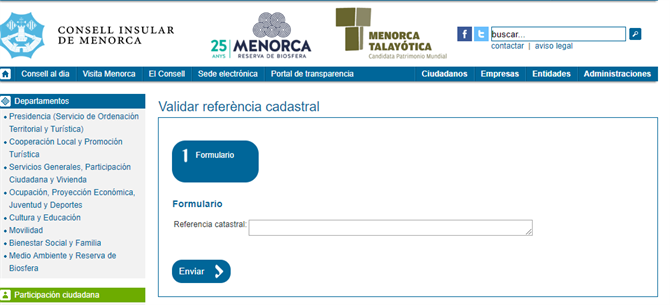 Consell de Menorca website