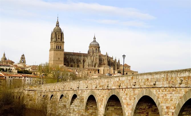 Vue depuis le Pont Romain de Salamanque (Espagne)