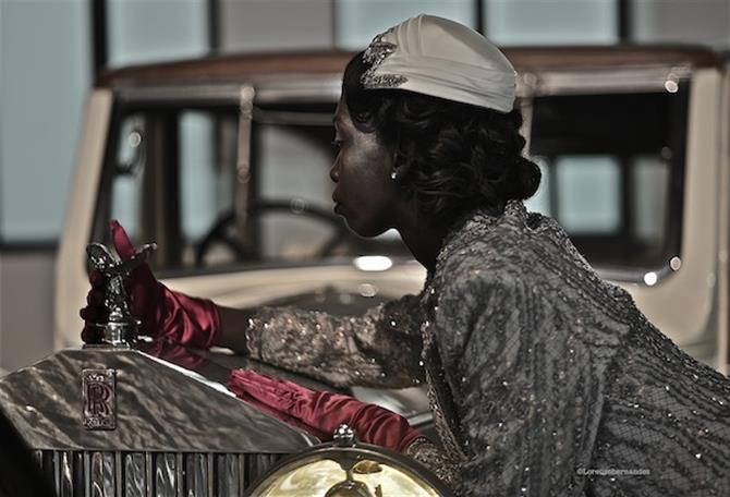 Vintage fashion at the Car museum Malaga