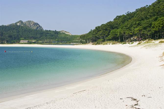 Rodas strand i naturparken ved Illas Cies