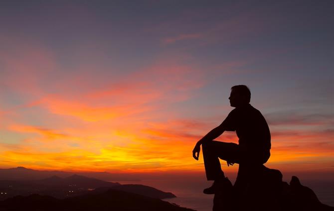 Contemplation on the highest mountain in Spain - Teide on Tenerife, Canary Islands