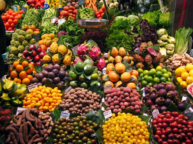 Frugt og grønt på markedet
