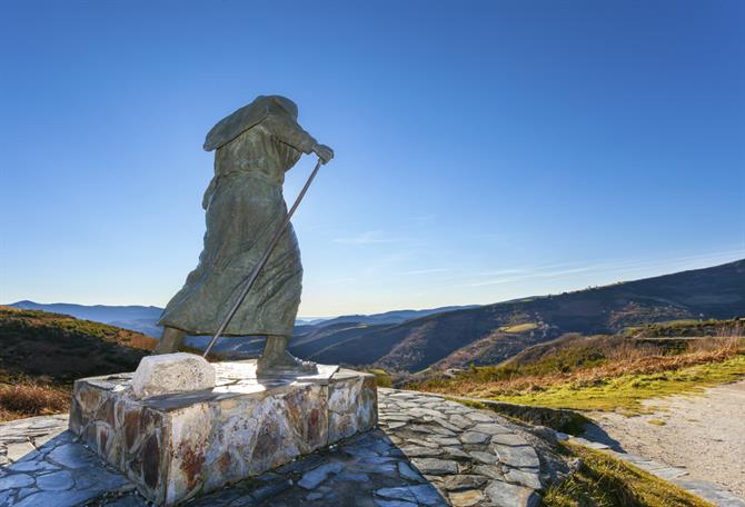 Monument til ære for pilegrimer langs Camino de Santiago,Lugo
