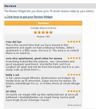 Guest review widget for holiday rentals