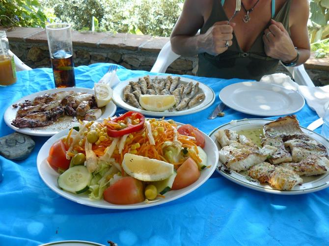 Peixe grelhado no Restaurante Playa El Canuelo