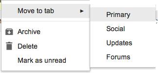 Right click move gmail email to primary tab 