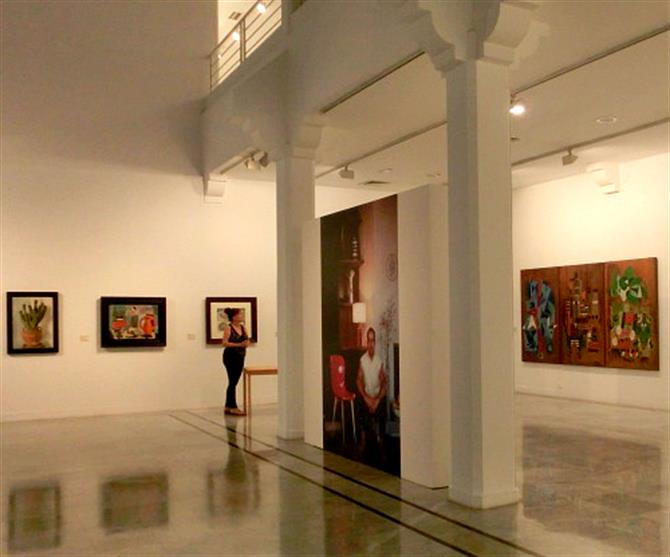 Downstairs at La Regenta's César Manrique exhibition