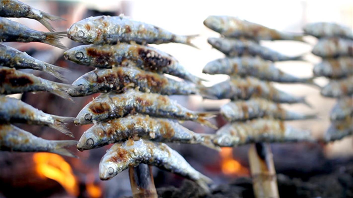 Espetos , Grilled Fish in Malagueta Beach, Malaga, Andalusia
