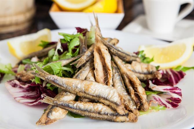 Boquerones fritos - fried anchovies Malaga