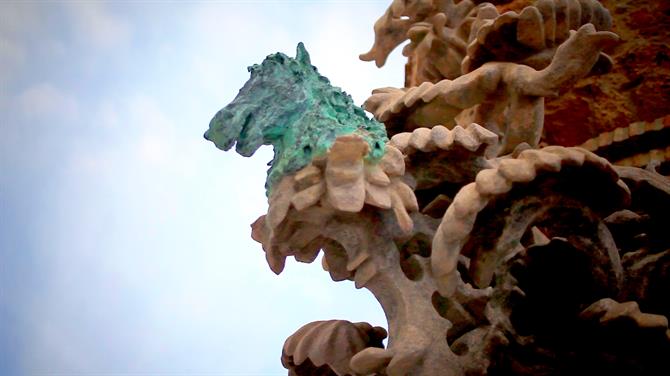 Bronze horse in the Colomares castle Benalmadena