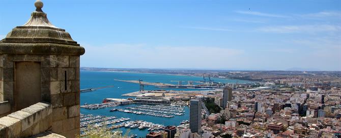 View of Alicante marina from the castle