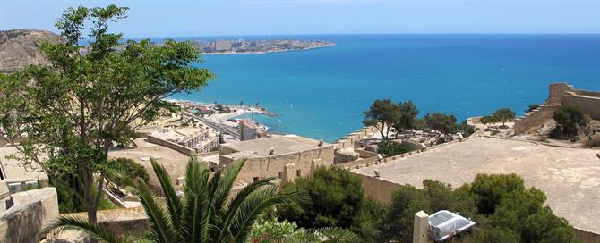 Views of Alicante bay from Santa Barbara Castle