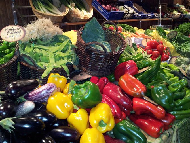 Mediterrranean vegetables in a market in Mallorca 