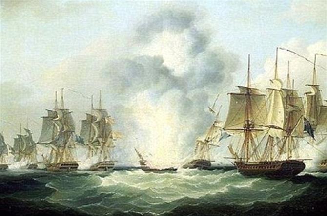 Battle at sea 1804 when ship sunk