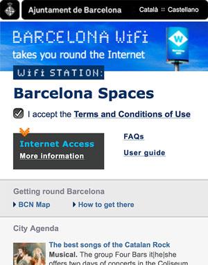 Barcelona Public WiFi Portal Page