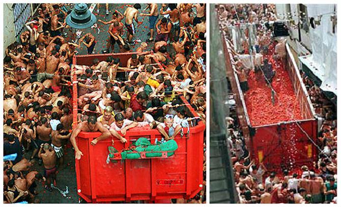 La Tomatina de Buñol, Valence (Espagne)