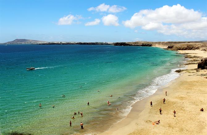 View over Playa de Mujeres in Lanzarote