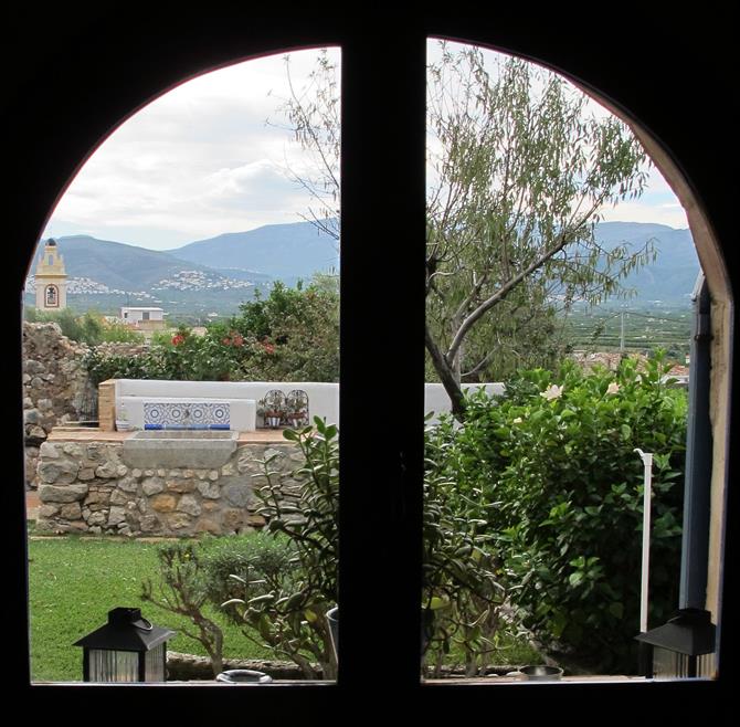 View from the window of a rural guesthouse in Benimeli, Alicante