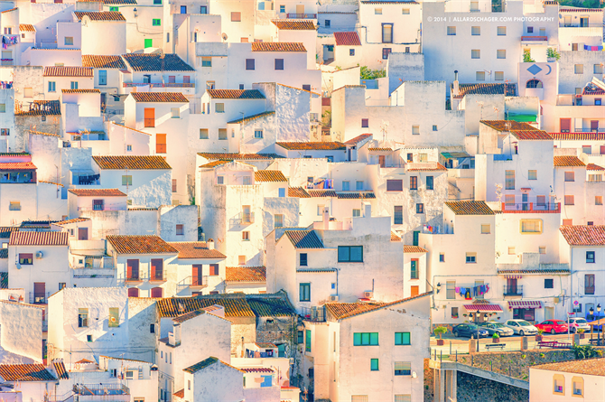 White-washed houses in Casares in Malaga
