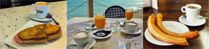 Typiska spansk frokost i Málaga, Spanien