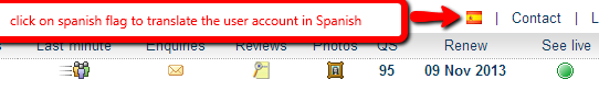 spanish user account