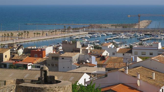 View from Denia castle to the port