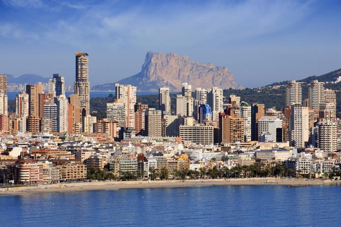 Benidorm - Finestrat strandlinje og skyline