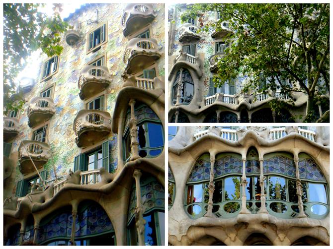 Fassade des Casa Batlló in Barcelona, Katalonien (Spanien)