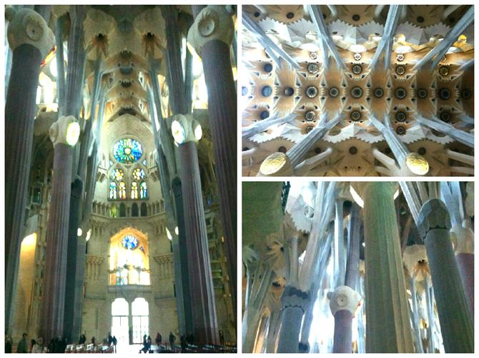 Intérieur de la Sagrada Familia, Barcelone - Catalogne (Espagne)